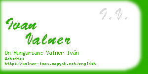 ivan valner business card